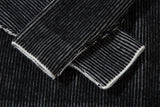 DAXUEN black vertical ribbed abstract graphic mock neck sweater