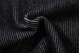 DAXUEN black vertical ribbed abstract graphic mock neck sweater