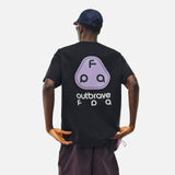DAXUEN black oversized abstract three-part graphic tee