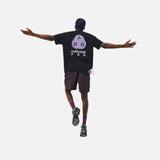 DAXUEN black oversized abstract three-part graphic tee