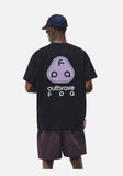 DAXUEN black oversized abstract three-part graphic tee