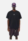 DAXUEN black oversized abstract three-part graphic tee