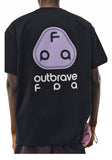 DAXUEN black oversized abstract three-part graphic tee