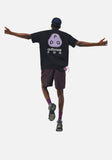 DAXUEN black oversized abstract three-part graphic tee