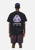 DAXUEN black oversized abstract three-part graphic tee