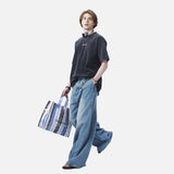 DAXUEN light greige oversized academic text block t-shirt