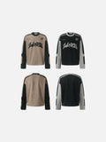 DAXUEN light brown and black bold graphic long-sleeve top