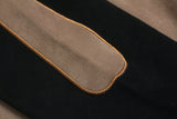 DAXUEN light brown and black bold graphic long-sleeve top