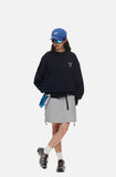 DAXUEN dark blue bold back graphic long-sleeved crew top