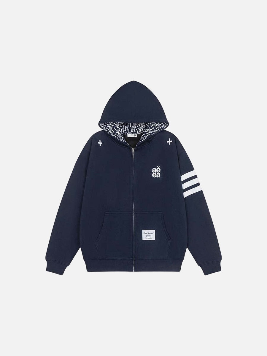 DAXUEN Full-zip hooded sweatshirt with graphic details
