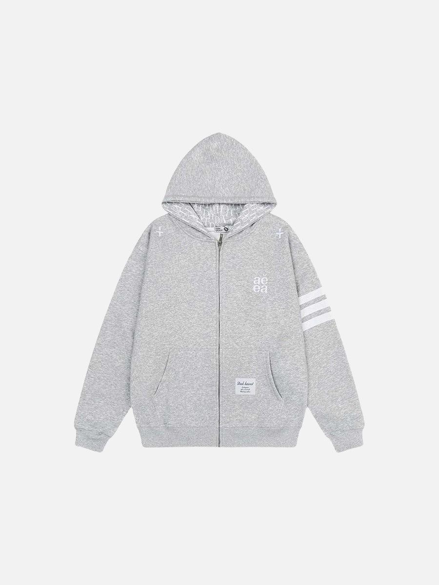DAXUEN Full-zip hooded sweatshirt with graphic details