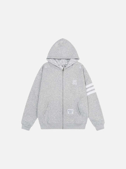 DAXUEN Full-zip hooded sweatshirt with graphic details