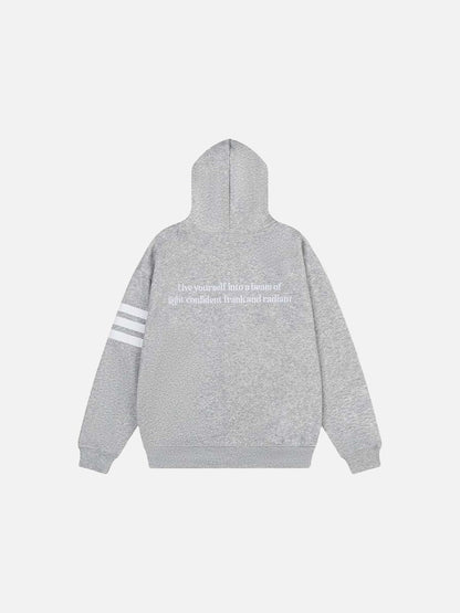 DAXUEN Full-zip hooded sweatshirt with graphic details