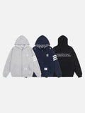 DAXUEN Full-zip hooded sweatshirt with graphic details