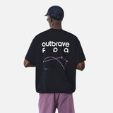 DAXUEN white oversized bold block lettering graphic tee