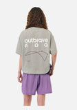 DAXUEN white oversized bold block lettering graphic tee