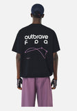 DAXUEN white oversized bold block lettering graphic tee