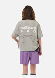 DAXUEN white oversized bold block lettering graphic tee