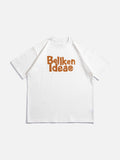 Bold Brown-Orange Wordmark Oversized T-Shirt