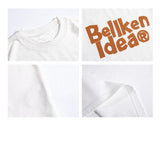 DAXUEN black oversized bold brown-orange wordmark graphic t-shirt