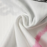 DAXUEN white long-sleeve jersey with bold brushstroke graphics