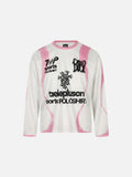 Pink Bold Brushstroke Graphics Long-Sleeve Jersey
