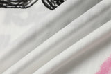 DAXUEN white long-sleeve jersey with bold brushstroke graphics