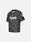 DAXUEN dark camouflage oversized jersey top