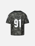 DAXUEN dark camouflage oversized jersey top