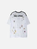 DAXUEN pink oversized cartoon graphic jersey tee