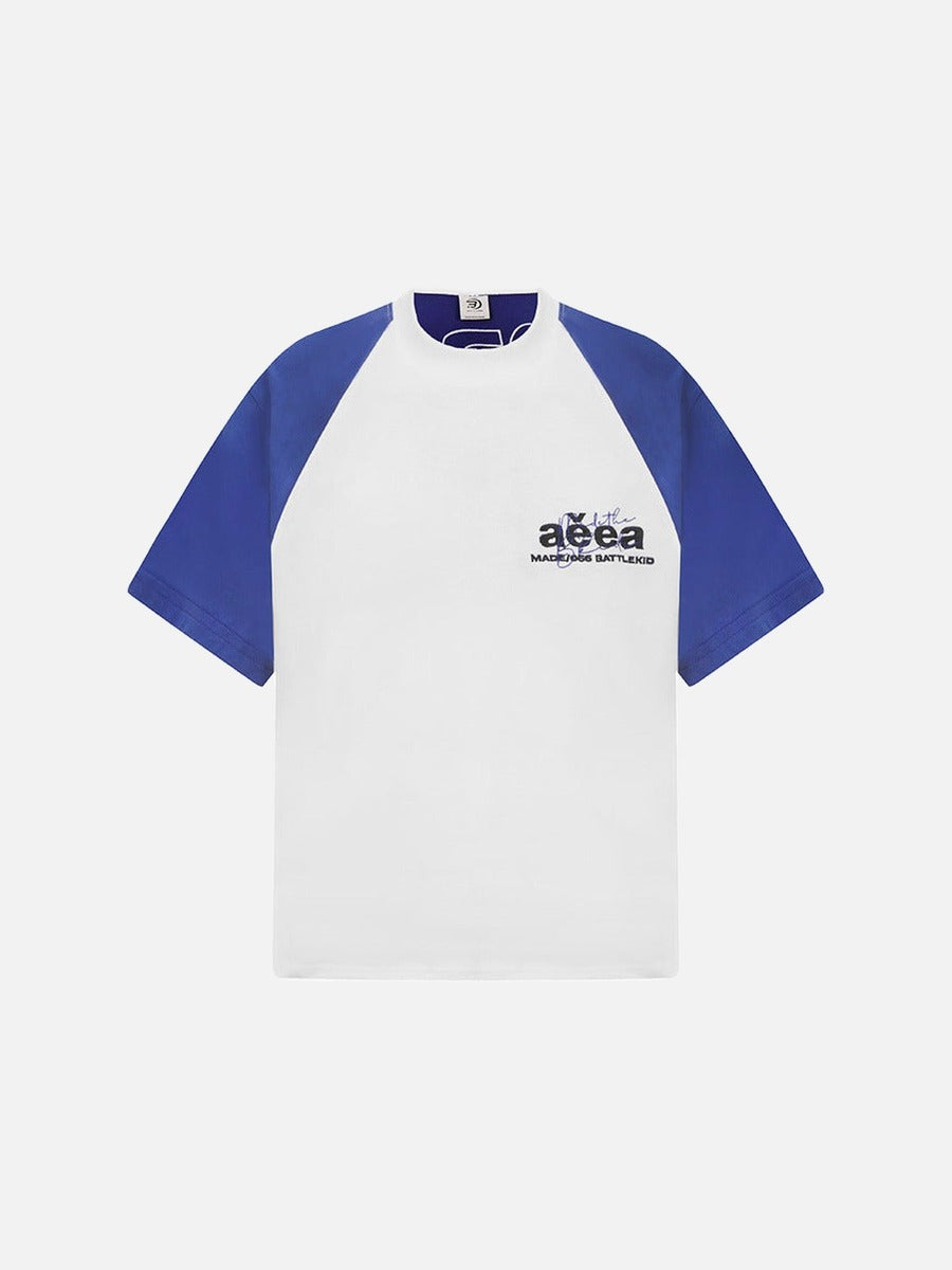 DAXUEN Color-blocked and raglan sleeve short-sleeve t-shirts