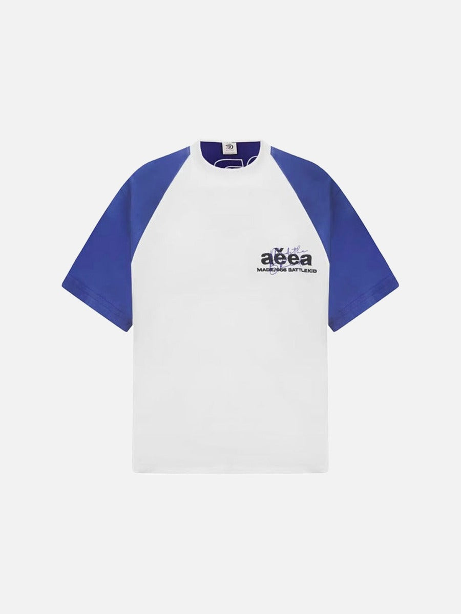 DAXUEN Color-blocked and raglan sleeve short-sleeve t-shirts