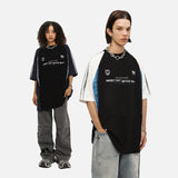 DAXUEN Color-blocked graphic T-shirt with raglan sleeves