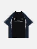 DAXUEN Color-blocked graphic T-shirt with raglan sleeves