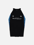 DAXUEN Color-blocked graphic T-shirt with raglan sleeves