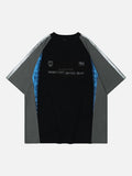 DAXUEN Color-blocked graphic T-shirt with raglan sleeves