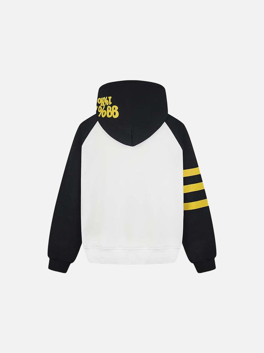 DAXUEN Color-blocked hoodie with graphic prints