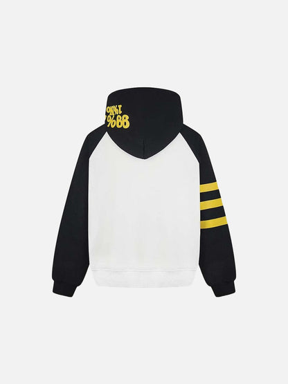 DAXUEN Color-blocked hoodie with graphic prints