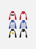 DAXUEN Color-blocked hoodie with graphic prints