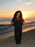 DAXUEN Embroidered hoodie jacket with colorful graphics — model photo