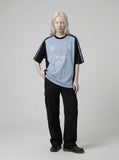 DAXUEN Loose-fit short-sleeved colour-blocked t-shirt — model photo