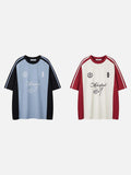 DAXUEN Loose-fit short-sleeved colour-blocked t-shirt