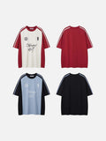 DAXUEN Loose-fit short-sleeved colour-blocked t-shirt