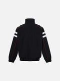 DAXUEN Black and maroon high-collar zip-up track jacket