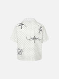 DAXUEN Bold Cuban collar button-up shirt with cross graphics