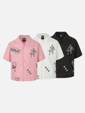 DAXUEN Bold Cuban collar button-up shirt with cross graphics