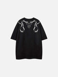DAXUEN Oversized short-sleeved crew neck T-shirt with snake graphic