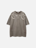 DAXUEN Oversized short-sleeved crew neck T-shirt with snake graphic