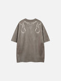 DAXUEN Oversized short-sleeved crew neck T-shirt with snake graphic