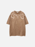 DAXUEN Oversized short-sleeved crew neck T-shirt with snake graphic
